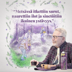 Mehukampanjakuvitus (Riitan Herkku), vesivärit & tussit