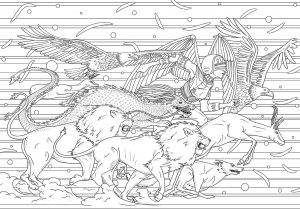 Digital vector illustration. Pitch illustration for a colouring book.