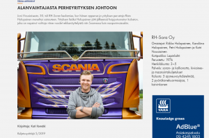 Kuljetusyrittäjä -juttunäytekuva