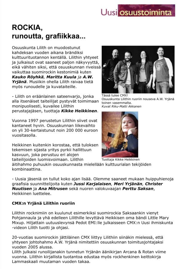 Uusi osuustoiminta -artikkeli