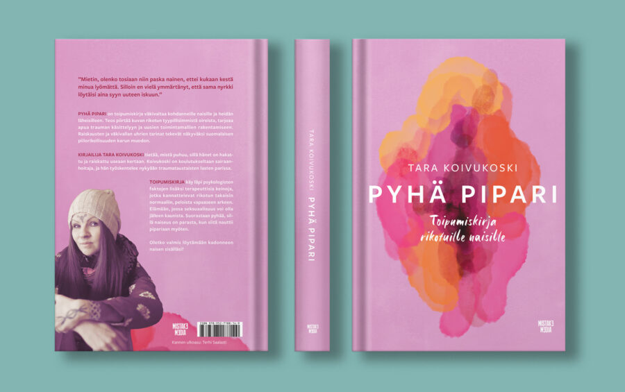 Terhi Saalastin suunnittelema kansi Tara Koivukosken kirjaan Pyhä pipari